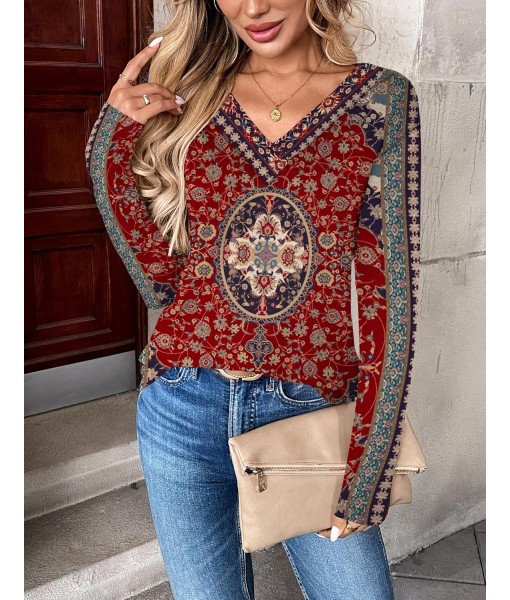 Zeagoo Women Long Sleeve Tops Dressy Casual V Neck Tshirts Basics Tee 2025 Fall Trendy Clothes