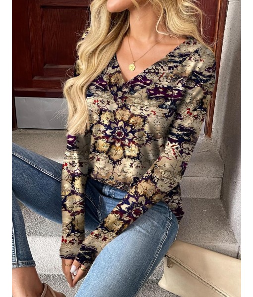 Zeagoo Women Long Sleeve Tops Dressy Casual V Neck Tshirts Basics Tee 2025 Fall Trendy Clothes