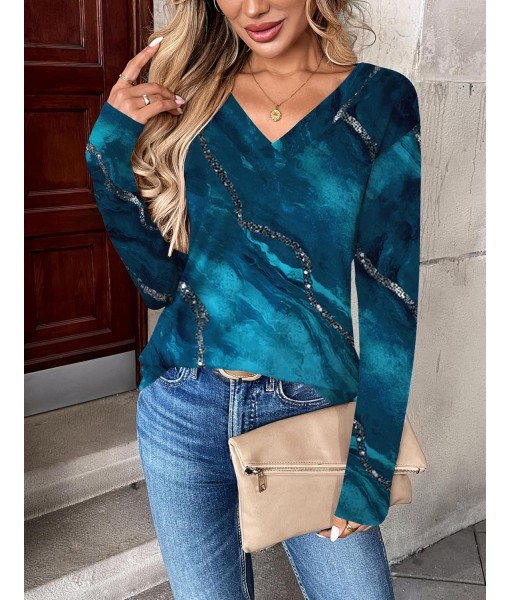 Zeagoo Women Long Sleeve Tops Dressy Casual V Neck Tshirts Basics Tee 2025 Fall Trendy Clothes