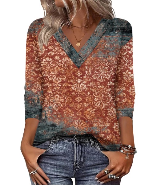 Zeagoo Women Long Sleeve Tops Dressy Casual V Neck Tshirts Basics Tee 2025 Fall Trendy Clothes