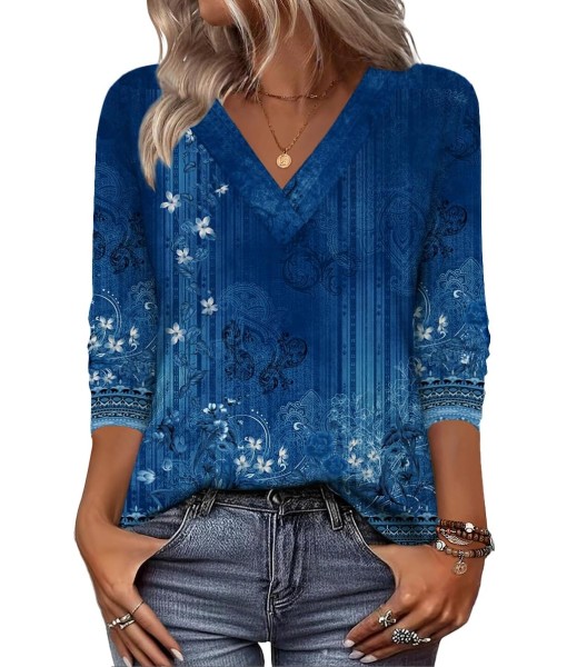 Zeagoo Women Long Sleeve Tops Dressy Casual V Neck Tshirts Basics Tee 2025 Fall Trendy Clothes
