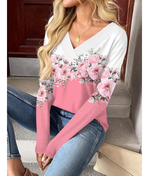 Zeagoo Women Long Sleeve Tops Dressy Casual V Neck Tshirts Basics Tee 2025 Fall Trendy Clothes