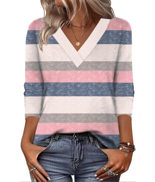Zeagoo Women Long Sleeve Tops Dressy Casual V Neck Tshirts Basics Tee 2025 Fall Trendy Clothes