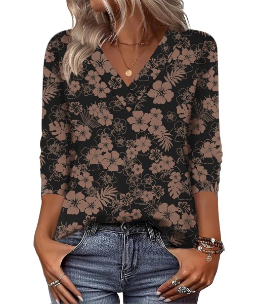 Zeagoo Women Long Sleeve Tops Dressy Casual V Neck Tshirts Basics Tee 2025 Fall Trendy Clothes