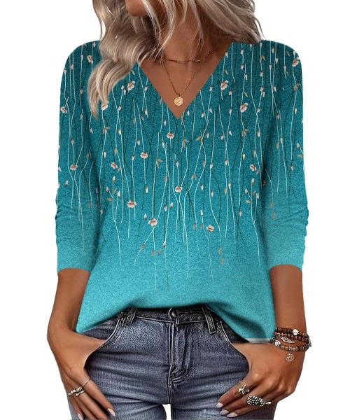 Zeagoo Women Long Sleeve Tops Dressy Casual V Neck Tshirts Basics Tee 2025 Fall Trendy Clothes