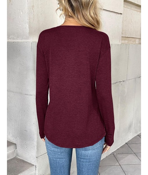 Zeagoo Women Long Sleeve Tops Dressy Casual V Neck Tshirts Basics Tee 2025 Fall Trendy Clothes