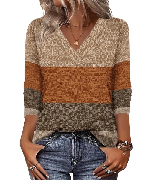 Zeagoo Women Long Sleeve Tops Dressy Casual V Neck Tshirts Basics Tee 2025 Fall Trendy Clothes