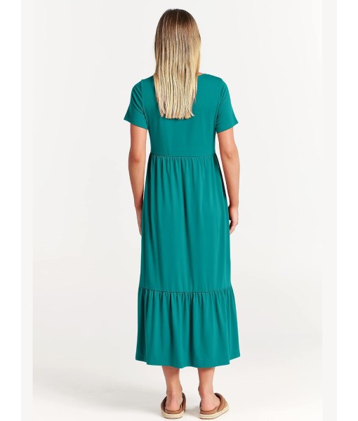 ANRABESS Womens 2025 Summer Casual Maxi Dress A line Tiered Flowy Short Sleeve Crewneck T Shirt Beach Travel Long Dresses
