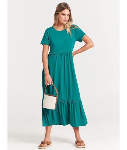 ANRABESS Womens 2025 Summer Casual Maxi Dress A line Tiered Flowy Short Sleeve Crewneck T Shirt Beach Travel Long Dresses