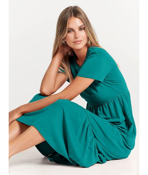 ANRABESS Womens 2025 Summer Casual Maxi Dress A line Tiered Flowy Short Sleeve Crewneck T Shirt Beach Travel Long Dresses