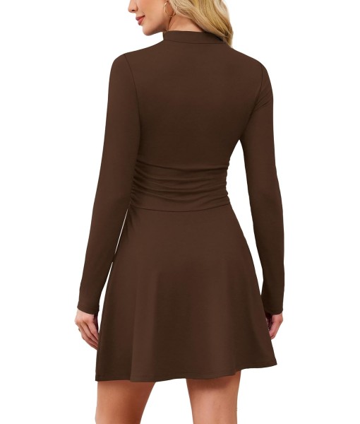 OFEEFAN Long Sleeve Dress Fall Homecoming Formal Party Club Mini Dresses Date Outfits