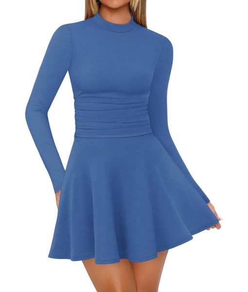 OFEEFAN Long Sleeve Dress Fall Homecoming Formal Party Club Mini Dresses Date Outfits