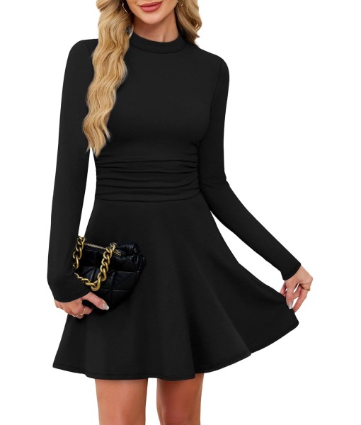 OFEEFAN Long Sleeve Dress Fall Homecoming Formal Party Club Mini Dresses Date Outfits