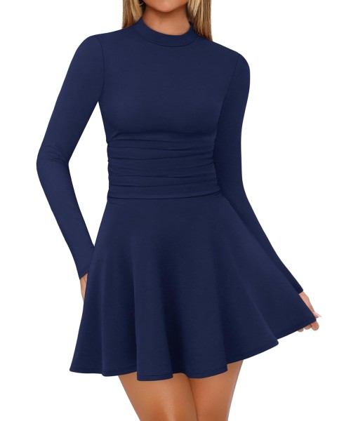 OFEEFAN Long Sleeve Dress Fall Homecoming Formal Party Club Mini Dresses Date Outfits