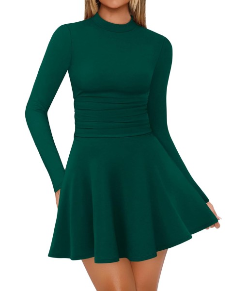 OFEEFAN Long Sleeve Dress Fall Homecoming Formal Party Club Mini Dresses Date Outfits