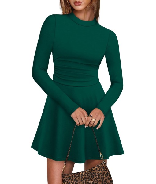 OFEEFAN Long Sleeve Dress Fall Homecoming Formal Party Club Mini Dresses Date Outfits