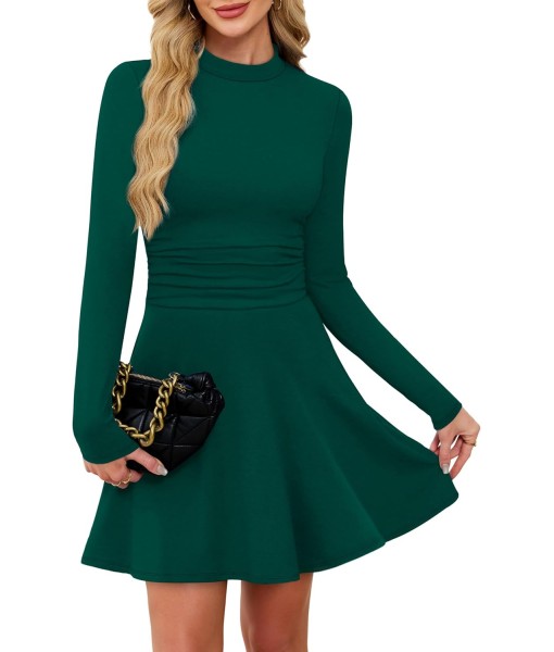 OFEEFAN Long Sleeve Dress Fall Homecoming Formal Party Club Mini Dresses Date Outfits