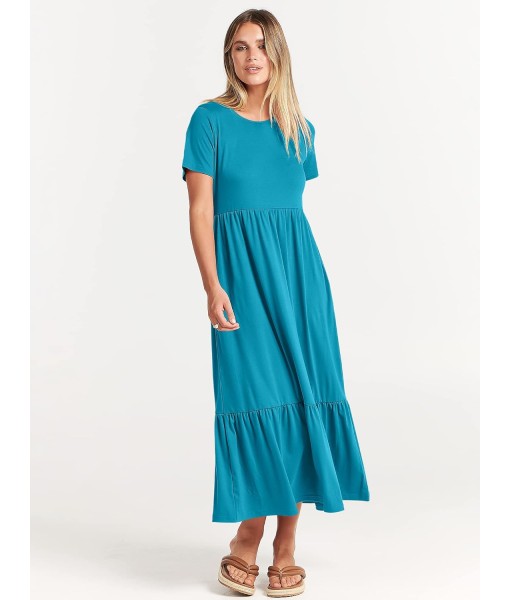 ANRABESS Womens 2025 Summer Casual Maxi Dress A line Tiered Flowy Short Sleeve Crewneck T Shirt Beach Travel Long Dresses