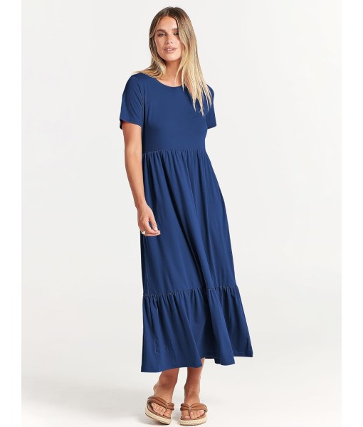 ANRABESS Womens 2025 Summer Casual Maxi Dress A line Tiered Flowy Short Sleeve Crewneck T Shirt Beach Travel Long Dresses