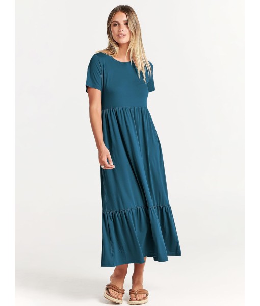 ANRABESS Womens 2025 Summer Casual Maxi Dress A line Tiered Flowy Short Sleeve Crewneck T Shirt Beach Travel Long Dresses