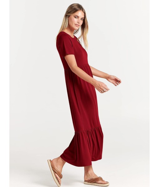 ANRABESS Womens 2025 Summer Casual Maxi Dress A line Tiered Flowy Short Sleeve Crewneck T Shirt Beach Travel Long Dresses