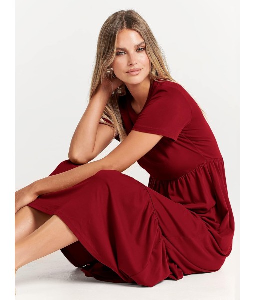 ANRABESS Womens 2025 Summer Casual Maxi Dress A line Tiered Flowy Short Sleeve Crewneck T Shirt Beach Travel Long Dresses