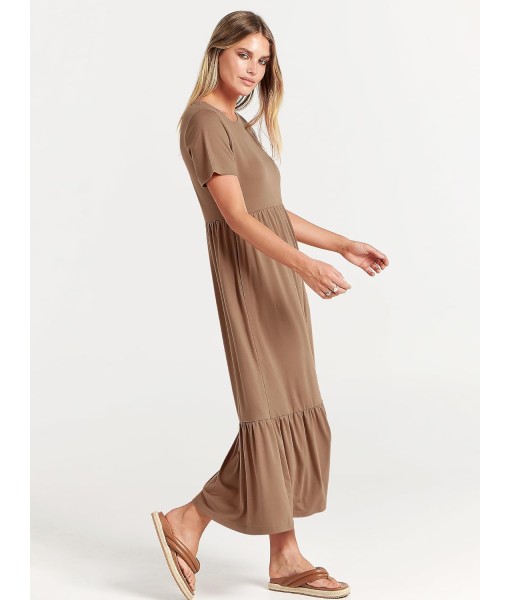 ANRABESS Womens 2025 Summer Casual Maxi Dress A line Tiered Flowy Short Sleeve Crewneck T Shirt Beach Travel Long Dresses