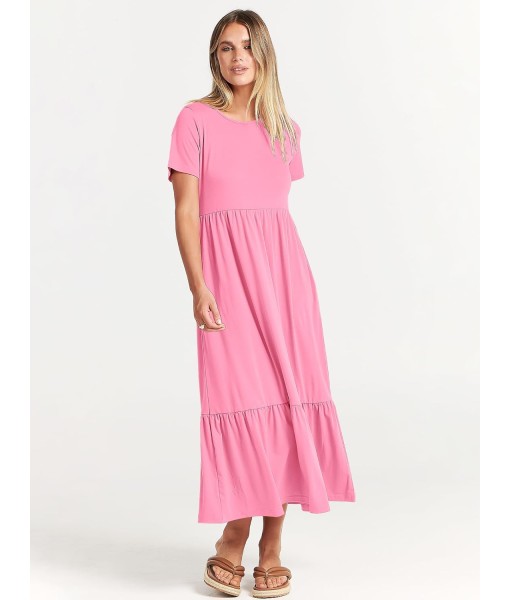 ANRABESS Womens 2025 Summer Casual Maxi Dress A line Tiered Flowy Short Sleeve Crewneck T Shirt Beach Travel Long Dresses