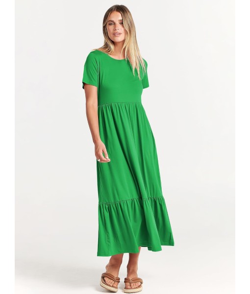 ANRABESS Womens 2025 Summer Casual Maxi Dress A line Tiered Flowy Short Sleeve Crewneck T Shirt Beach Travel Long Dresses