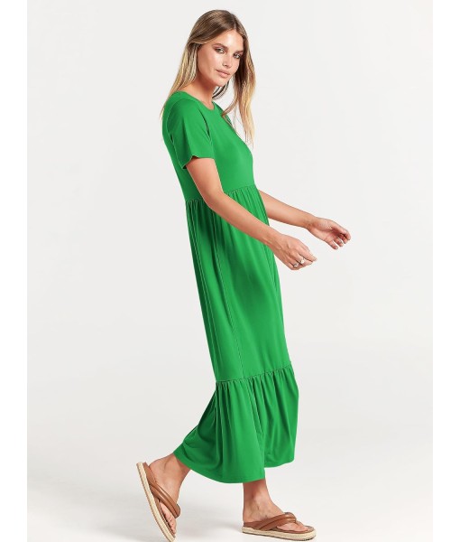 ANRABESS Womens 2025 Summer Casual Maxi Dress A line Tiered Flowy Short Sleeve Crewneck T Shirt Beach Travel Long Dresses