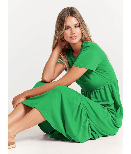 ANRABESS Womens 2025 Summer Casual Maxi Dress A line Tiered Flowy Short Sleeve Crewneck T Shirt Beach Travel Long Dresses