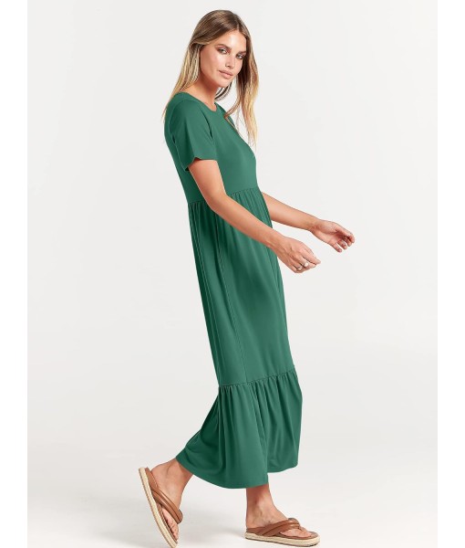 ANRABESS Womens 2025 Summer Casual Maxi Dress A line Tiered Flowy Short Sleeve Crewneck T Shirt Beach Travel Long Dresses