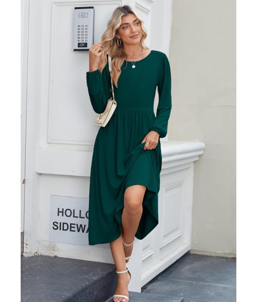 Zeagoo Long Sleeve Dresses for Women 2025 Fall Winter Casual Flowy A-Line Boho Midi Party Long Dress with Pockets