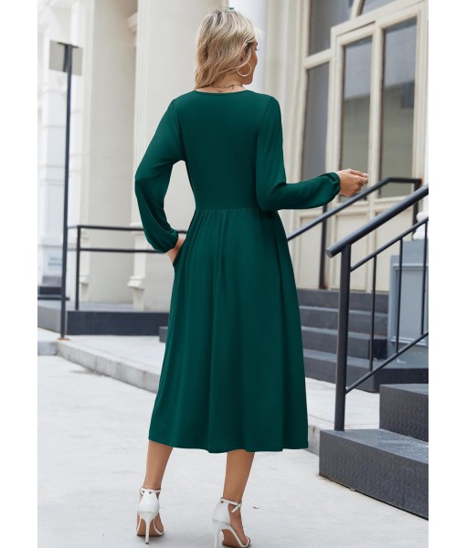 Zeagoo Long Sleeve Dresses for Women 2025 Fall Winter Casual Flowy A-Line Boho Midi Party Long Dress with Pockets