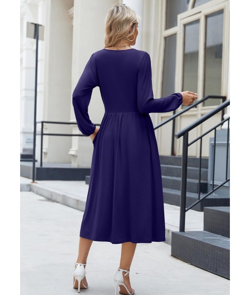 Zeagoo Long Sleeve Dresses for Women 2025 Fall Winter Casual Flowy A-Line Boho Midi Party Long Dress with Pockets