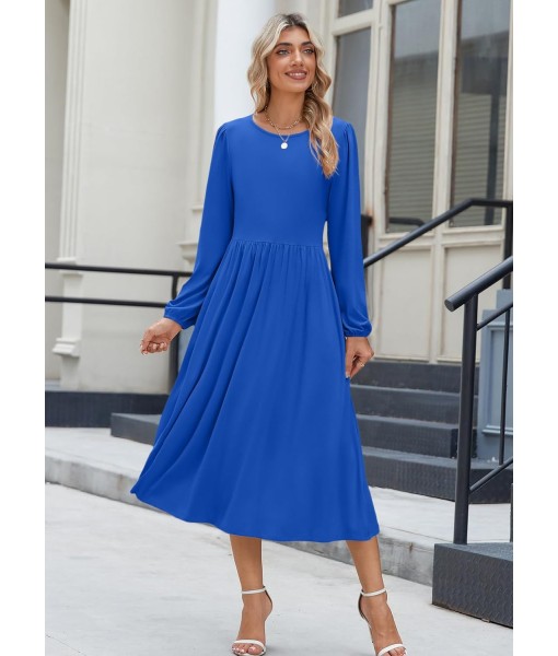 Zeagoo Long Sleeve Dresses for Women 2025 Fall Winter Casual Flowy A-Line Boho Midi Party Long Dress with Pockets