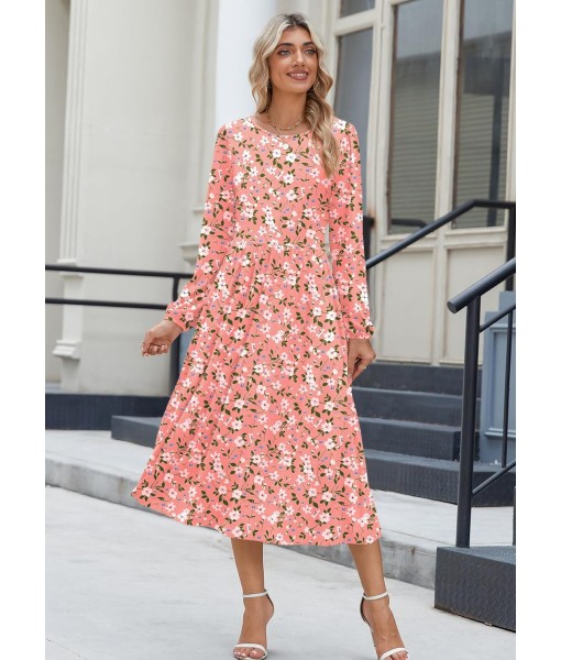 Zeagoo Long Sleeve Dresses for Women 2025 Fall Winter Casual Flowy A-Line Boho Midi Party Long Dress with Pockets