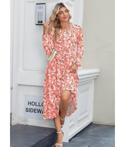 Zeagoo Long Sleeve Dresses for Women 2025 Fall Winter Casual Flowy A-Line Boho Midi Party Long Dress with Pockets