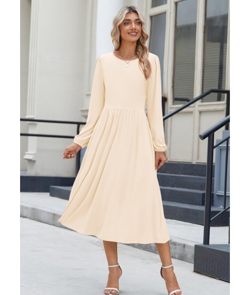 Zeagoo Long Sleeve Dresses for Women 2025 Fall Winter Casual Flowy A-Line Boho Midi Party Long Dress with Pockets