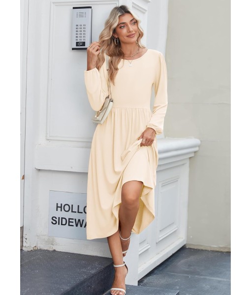 Zeagoo Long Sleeve Dresses for Women 2025 Fall Winter Casual Flowy A-Line Boho Midi Party Long Dress with Pockets