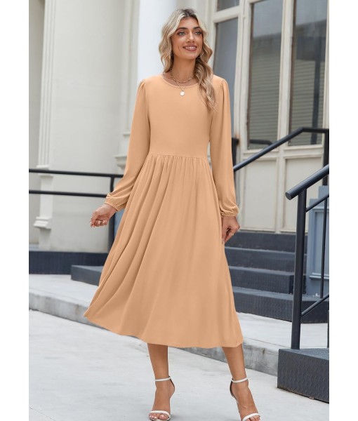 Zeagoo Long Sleeve Dresses for Women 2025 Fall Winter Casual Flowy A-Line Boho Midi Party Long Dress with Pockets