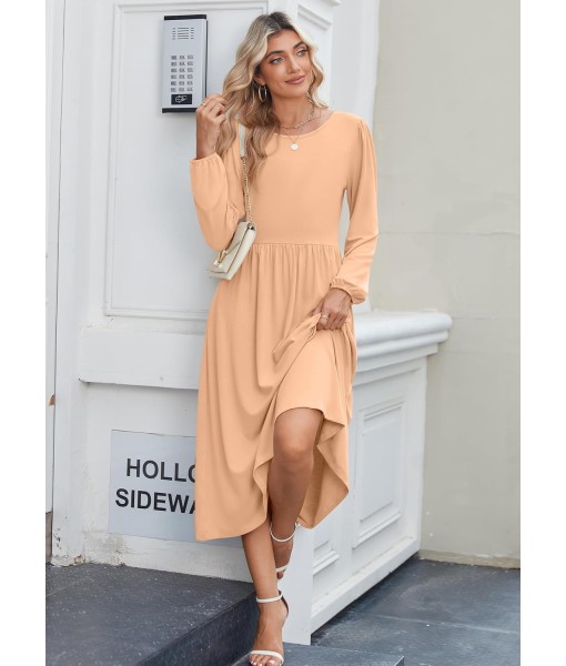 Zeagoo Long Sleeve Dresses for Women 2025 Fall Winter Casual Flowy A-Line Boho Midi Party Long Dress with Pockets