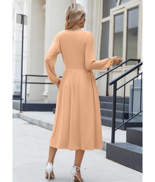 Zeagoo Long Sleeve Dresses for Women 2025 Fall Winter Casual Flowy A-Line Boho Midi Party Long Dress with Pockets