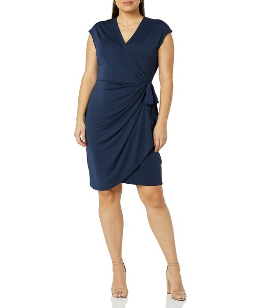 Amazon Essentials Women's Classic Cap Sleeve Wrap Dress (Available in Plus Size)