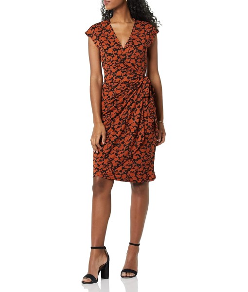 Amazon Essentials Women's Classic Cap Sleeve Wrap Dress (Available in Plus Size)