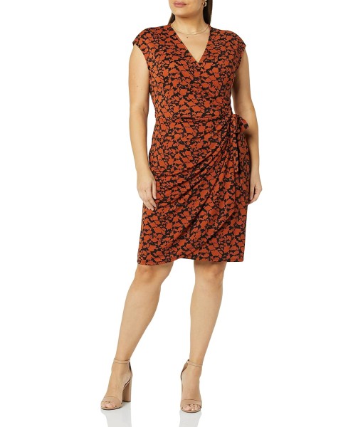 Amazon Essentials Women's Classic Cap Sleeve Wrap Dress (Available in Plus Size)
