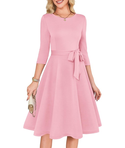 RUMIA Women's Cocktail Dresses 3/4 Sleeve Vintage Wedding Guest Dress (XS-3XL)