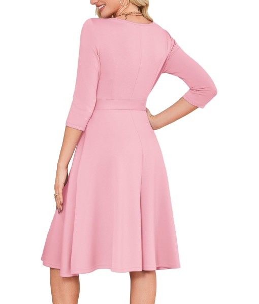 RUMIA Women's Cocktail Dresses 3/4 Sleeve Vintage Wedding Guest Dress (XS-3XL)