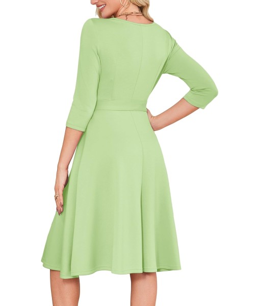 RUMIA Women's Cocktail Dresses 3/4 Sleeve Vintage Wedding Guest Dress (XS-3XL)