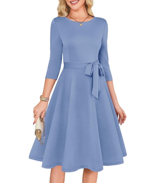RUMIA Women's Cocktail Dresses 3/4 Sleeve Vintage Wedding Guest Dress (XS-3XL)